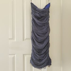 Diane Von Furstenberg - Silk Strapless Navy Dress - size 2